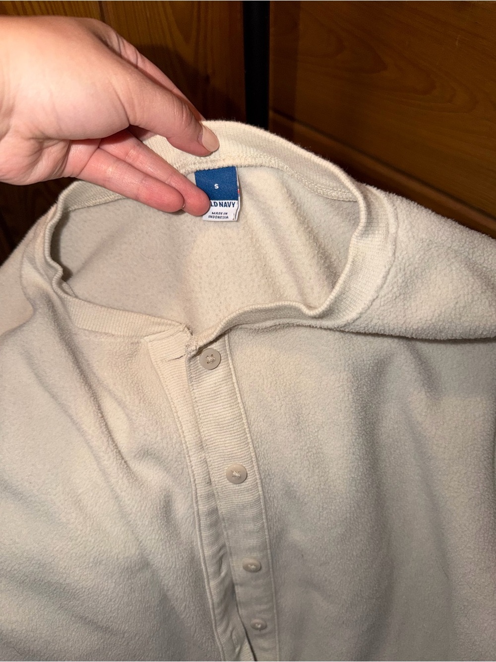 Old Navy Cream Button-Front Fleece PJ Romper - Super Soft!!